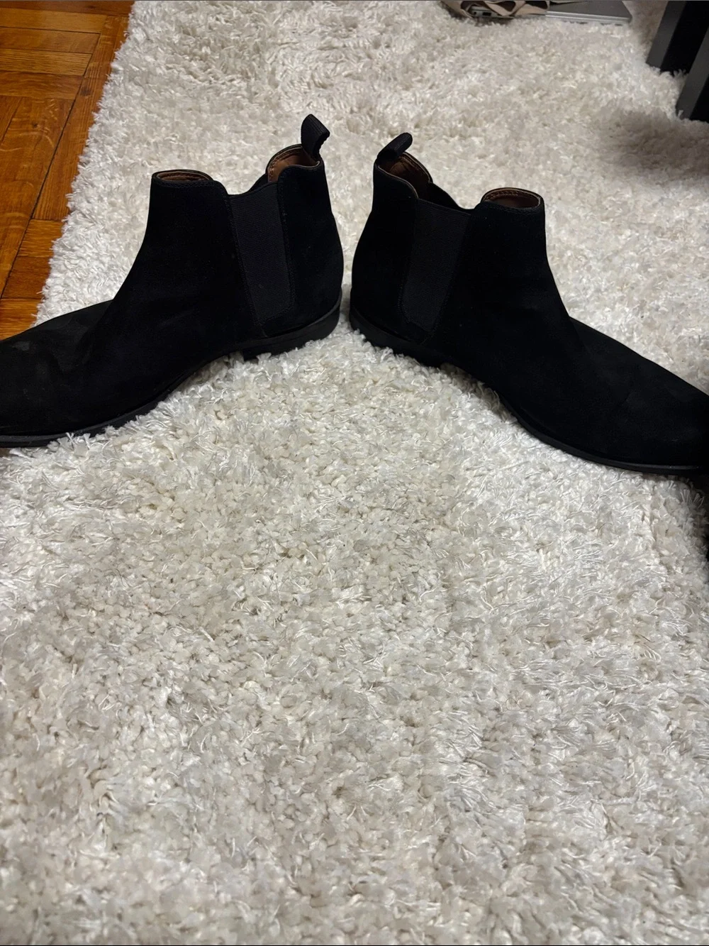 Aldo Black Suede Chelsea Boots